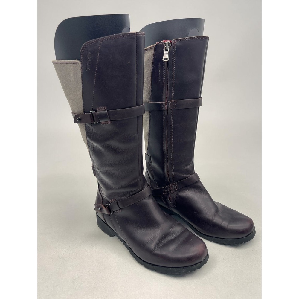 Gorpcore Tevaโ De La Vina Waterproof Leather Riding Boots 7 Brown Plum